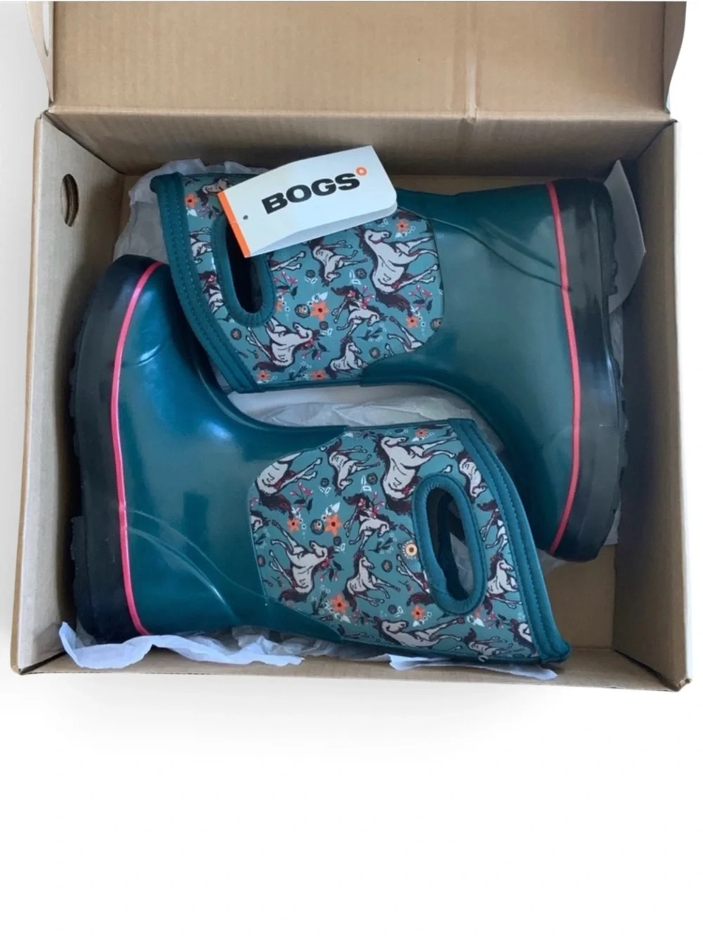NEW Bogs Classic 11 Teal Rain Snow Unicorn Awesome Insulated Boots Big Kids 5